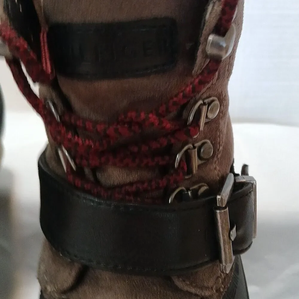 Tommy Hifiger Twreginal Womens Gray/Black Duck Snow Boots Warm Size 7M